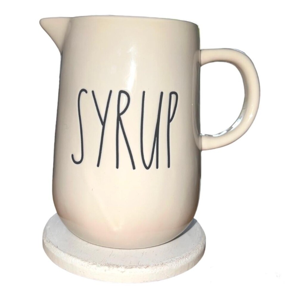 Rae Dunn Classic Large Lettering SYRUP Pitcher Jug Carafe